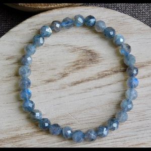 Flash Faceted Labradorite Crystal Bead Bracelet